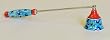 Hand Painted Ceramic Candle Snuffer (Red and Blue)
