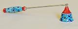 Hand Painted Ceramic Candle Snuffer (Red and Blue)