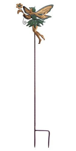 Red Carpet Studios Daydreams Garden Stake Decor, Fairy With Flower, 32-Inch