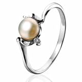 White Gold Plated 925 Silver Natural Pearl Ring-SR3021 (7.5)