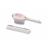 Pink Enamel Silver-plated Girls Brush & Comb Gift Set