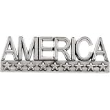 14K White Gold 07.50X22.50 mm America Lapel Pin