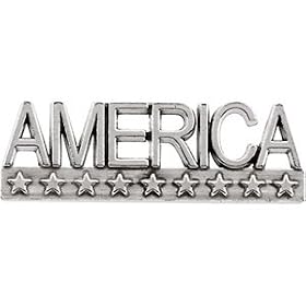 07.50X22.50 Mm 14K Yellow Gold America Lapel Pin by 