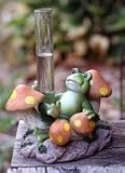 Laid Back Watching It Rain Frog Rain Gauge Statuary