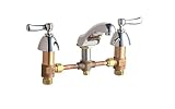 Chicago Faucets 404-ABCP 8-Inch Widespread Lavatory Faucet with Metal Cured Lever Handles, Chrome