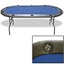 Trademark Poker Full Size Texas Hold'em 83 x 44-Inch Poker Table (Blue Felt)