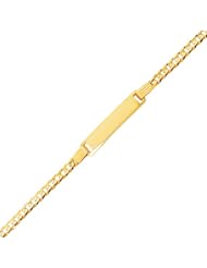 14k Yellow Gold 4.9 mm (3/16 Inch) Curb Chain Child/Baby ID Bracelet 6"