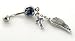 Surgical Steel & Base Metal Bj2917 Crystal Wing Dropper Navel Bar