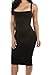 Alvaq Women's Sexy Backless Bodycon Midi Party Evening Dresses Large Black