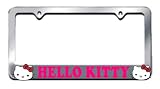 Hello Kitty with Red bow Chrome License Plate Frame with 2 free caps