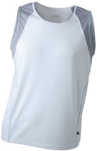 James & Nicholson Herren Running Tank, white/silver, S, JN395 whsi Preisvergleich