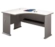 White Spectrum and Pewter Left LBow Front Desk White Spectrum/Pewter