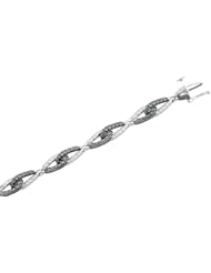 925 Sterling Silver 0.23ctw Black Diamond Bracelet
