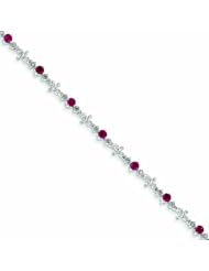 Genuine 14K White Gold White Gold Diamond And Ruby Bracelet 4 Grams Of Gold 100% Satisfaction Guaranteed.
