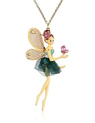 Betsey Johnson "Fairyland" Large Fairy Long Pendant Necklace, 34"