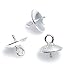 30pcs Sterling Silver Screw Eye Pin Bail with 6mm Pearl Cup Pendant Connector for Jewelry Making SS228-6