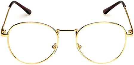 Xingzhihai Retro Vintage Round Nerd Eyeglasses Frame Gold