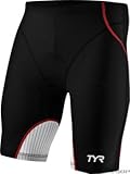 TYR Men's Carbon Tri Short: Black/Red; SM