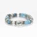 Lampwork Glass Beads Stretch Bracelet Turquoise Blue- 7 Inches Image