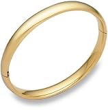 14K Gold Hinged Plain Bangle Bracelet (8mm)