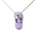 Sterling Silver Lavender Chinese Jade Mini Flip-Flop Pendant