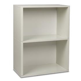 Way Basics Rectangle Plus Eco-Friendly Modern 2-Shelf Storage Unit, White