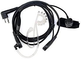 Throat Mic Covert Acoustic Tube Earpiece Headset Finger Ptt Compatible for 2 Pin Motorola Cls1110 Cls1410 DTR410 PR400 RDU4100 RDU4160D RMU2040 RMU2080D RMU2080 Two-Way Radio