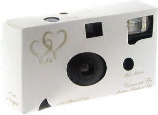Gold Hearts Disposable Flash Camera