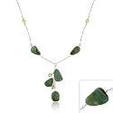 Sterling Silver Genuine Turquoise Stone Swarovski Crystal Cluster Necklace