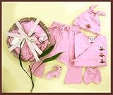 Organic Baby Gift Basket Pink – Japanese Orizuru Print 0-6m