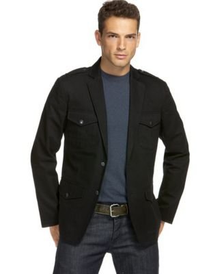 Kenneth Cole New York Military Four-Pocket Blazer