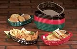 Large Black Plastic Oval Basket (06-0929)