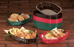 Large Black Plastic Oval Basket (06-0929)