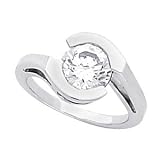14K White Gold Created Moissanite Engagement Ring