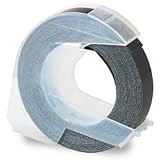 Glossy Finish Self-Adhesive Labeling Tape for Embossers, 3/8w, Black