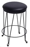 #104 Wrought Iron 25in backless round seat non swivel bar stool - Teena