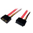 Cables Unlimted FLT601018 Slim-line SATA Drive Cable to Motherboard with Power 18"
