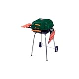 Meco 4106 Hunter Green Charcoal Grill With Fold Down Side Tables