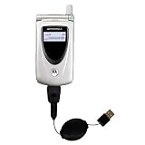 Retractable USB Cable for the Motorola T721 with Power Hot Sync and Charge capabilities - Gomadic Brand w/ TipExchange Technology