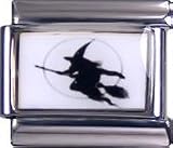 Italian Charms Module Schwarze Hexe vor Mond modul by Kult-Schmuck!