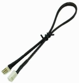24" 3 Pin Fan Connector Male to Female Extension Adapter Cable, Black Sleeved