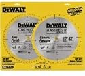 DEWALT DW3106P5 2 Blade 10-Inch 60-Tooth Crosscutting Saw Blade and 10-Inch 32-Tooth General Purpose Saw Blade Combo Pack