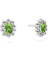 Genuine Peridot 14kt White Gold Earrings