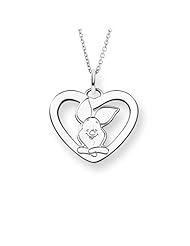 Sterling Silver Piglet Heart Pendant