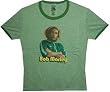 BOB MARLEY - Tough - Green Women's / Girls 30/1 Singles Cotton Ringer T-shirt (Girlie / Babydoll)