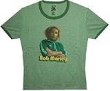 BOB MARLEY - Tough - Green Women's / Girls 30/1 Singles Cotton Ringer T-shirt (Girlie / Babydoll)