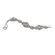 925 Silver & Citrine Ornate Scroll Bracelet with 18k Gold Accents- 7.5 IN