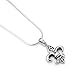 925 Sterling Silver Filigree Fleur De Lis Pendant Necklace, 18 inch Snake Chain