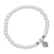 6" 4mm Sterling Silver Bead Reversible Heart Charm Children's Bracelet