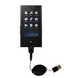 Retractable USB Cable for the Samsung YP-P2AB with Power Hot Sync and Charge capabilities - Gomadic Brand w/ TipExchange Technology